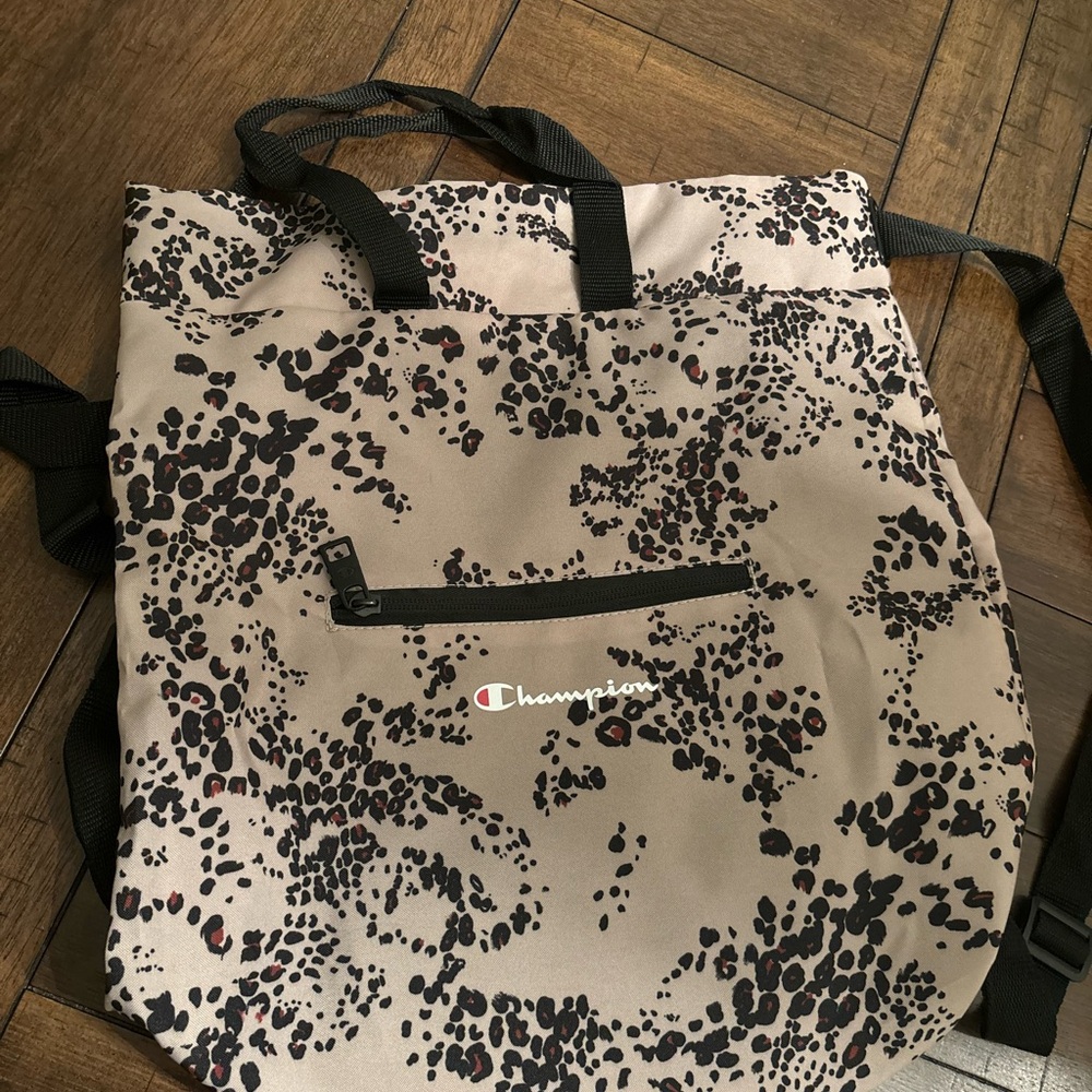 Champion Leopard Print Backpack Tote